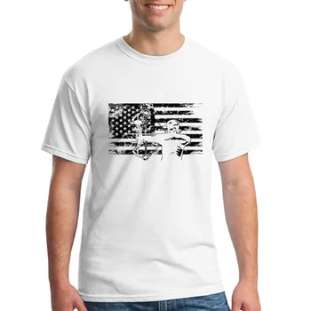 Модная футболка Мужская Охотничий Лучник Футболка с американским флагом Мужская футболка с коротким рукавом Bowhunting Hunter Мужская футболка с принтом 3XL
