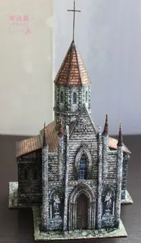 Средневековая архитектура 1/87 Собор 3D бумажная модель DIY бумажная модель ручной работы