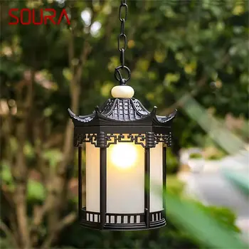Классический подвесной светильник SOURA, уличная ретро светодиодная лампа, водонепроницаемая для украшения домашнего коридора