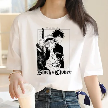Женская футболка Black Clover, японская футболка для девочек, одежда в стиле харадзюку.