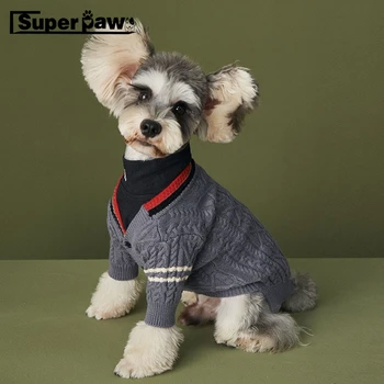 Модный Свитер для собак породы шнауцер, Джемпер, Зимняя теплая куртка с капюшоном для домашних животных, пальто для маленьких Средних собак, французский бульдог мопс YHC53
