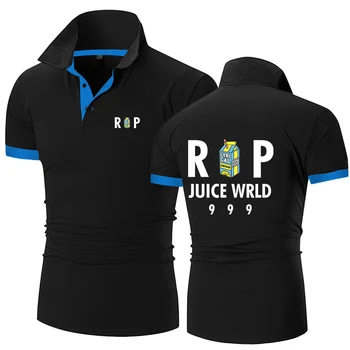 Juice WRLD Новая весенне-летняя мужская рубашка поло с воротником-лацканом, тонкий дышащий топ, футболка, модные классические короткие рукава