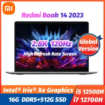 2023 Ноутбук Xiaomi Redmi Book 14 2,8 K 120 Гц Intel Core i7-12700H /i5-12500H 16G DDR5 + 512G SSD Iris Xe Графический Металлический ноутбук