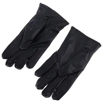  Мужские зимние перчатки из искусственной кожи с теплой подкладкой, утолщенные, с рюшами на запястьях, для согревания рук, мягкие