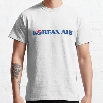 Футболка с логотипом Korean Air, футболки больших размеров, мужские винтажные футболки, футболки оверсайз, мужские