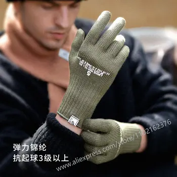 Новые вязаные перчатки с сенсорным экраном для мужчин С холодной теплой нескользящей эластичной манжетой, ветрозащитные плюшевые варежки для езды на велосипеде, бега