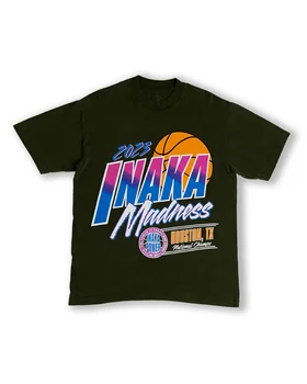 Футболка Inaka Power для сезона разминки, хлопковая футболка 240gsm, футболка с трафаретной печатью, рубашка американского размера
