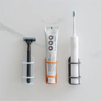 Железный стеллаж для хранения электрической зубной щетки, органайзер для ванной комнаты, настенный клейкий кронштейн для бритвы, подставка для зубной щетки, держатель