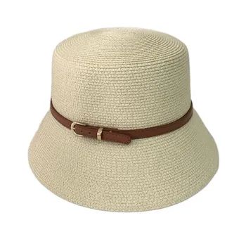 Ретро соломенная шляпа-колокольчик Одри Хепберн Французская винтажная шляпа соломенная кепка-боб Женская шляпа-колокольчик высокого качества