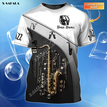 Индивидуальный костюм для саксофона с 3D принтом, удобная футболка, Летний Мужской женский повседневный топ
