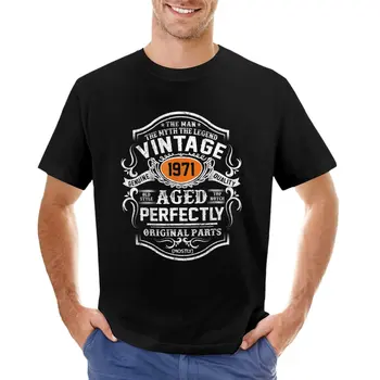 Мужская 50-летняя 1971 Винтажная Подарочная футболка на 50-й День рождения, Украшения, мерч-футболка, мужская одежда, мужские однотонные футболки