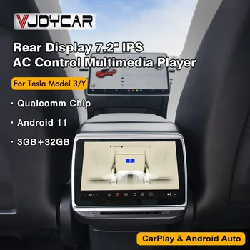 Развлекательный Экранный Проигрыватель Vjoycar Backseat для Tesla Model 3/Y Задний Дисплей Управление Кондиционером Регулировка Обогрева сиденья Carplay Android Auto