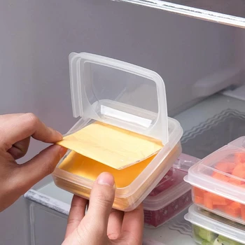 2ШТ Коробка для хранения сливочного сыра Портативный Холодильник Коробка-органайзер для хранения свежих фруктов и овощей Прозрачный Контейнер для сыра