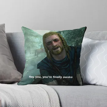 Эй, ты, наконец-то проснулся - Skyrim Meme Throw Pillow Декоративная наволочка Декоративные наволочки для дивана