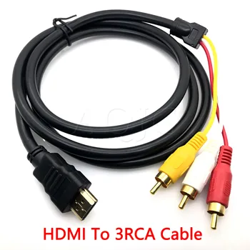 Кабель HDMI-RCA HDMI Male- 3RCA AV Композитный Штекер M/M Разъем Кабель-адаптер Шнур Передатчик для ПК/ноутбука/PS4/XBOX/DVD