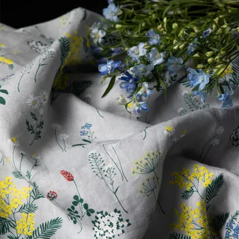 Высококачественная льняная ткань высокого класса с цифровой печатью tissus Модное платье на заказ пэчворк