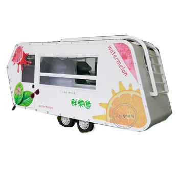 Передвижная тележка для еды KN-FT05B watermelon с машиной для мягкой подачи, киоск уличной еды можно настроить по индивидуальному заказу, автобус для грузовиков быстрого питания