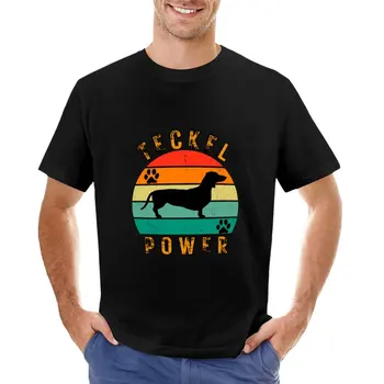 Футболка The Power of the Dachshund, кавайная одежда, новая версия футболки, мужские высокие футболки