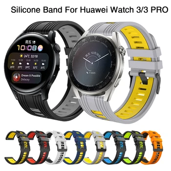 спортивный Силиконовый ремешок 22 мм для Huawei Watch 3 Pro 48 мм/huawei Watch 3 46 мм / huawei Gt3 46 мм / huawei Gt Runner Ремешок для Huawei Watch