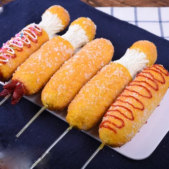 Изготовленные на заказ образцы продуктов Имитация еды Корейская модель закуски матовая модель сырной палочки для хот-дога матовая модель сырной палочки для хот-дога