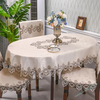 Европейская кружевная гостиная простая скатерть для чайного столика Отель Домашняя скатерть для круглого стола легкая роскошная ткань