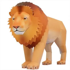 Животное Лев трехмерная бумажная модель Ручная бумажная форма для поделок Бумажная форма-качели игрушка