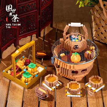 Подарочные Собранные игрушки с подсветкой для молодежи или взрослых Строительные блоки Dim Sum Китайское украшение для дома в стиле Гуандун 2533шт