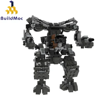 BuildMOC Hackers Empire APU The Matrixed Mecha Robot Building Blocks Kit Черная Машина Воины Фильм DIY Кирпичная Игрушка Детский Подарок