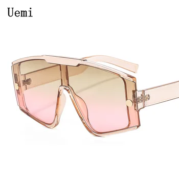 Модные женские Квадратные Солнцезащитные очки для женщин в Сиамской оправе с увеличенным размером, Винтажные оттенки, Солнцезащитные очки, Роскошный бренд, Дизайнерские очки UV400