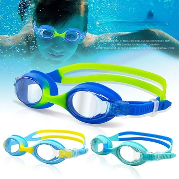 Водонепроницаемые Детские Профессиональные цветные линзы для дайвинга, очки для плавания, детские очки для плавания, Силиконовые очки для плавания