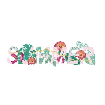 Виниловые теплопередающие наклейки с цветочным алфавитом в летнем стиле, железные нашивки на мужские и женские футболки, украшения для толстовок своими руками