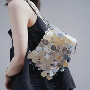 Металлическая сумка через плечо с пайетками Star Same Lady, универсальная женская дизайнерская сумка, модная сумочка, сумка-мессенджер