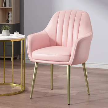 Роскошные обеденные стулья для гостиной, Розовые удобные Уникальные дизайнерские стулья, ожидающие украшения интерьера салона Fauteuil