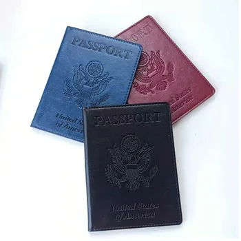 Модный мужской и женский держатель американского паспорта, проездной документ, кредитная карта, держатель для паспорта, портативный держатель для делового паспорта
