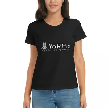 YoRHa - Белая классическая футболка, женская хлопковая футболка, одежда для женщин