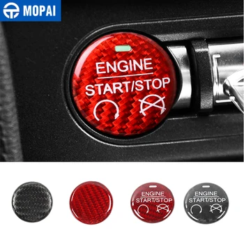 Наклейки из углеродного волокна MOPAI для Mustang 2015 + Декоративная крышка кнопки запуска двигателя автомобиля для Ford Mustang 2015 + Аксессуары