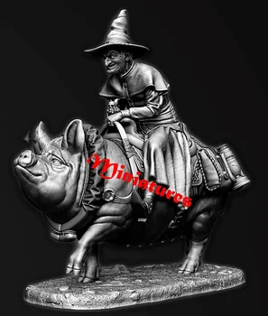 Фигурка из смолы 1/32 54 мм, древний воин сидит в шляпе, модель в разобранном виде, Неокрашенный набор для сборки фигурок