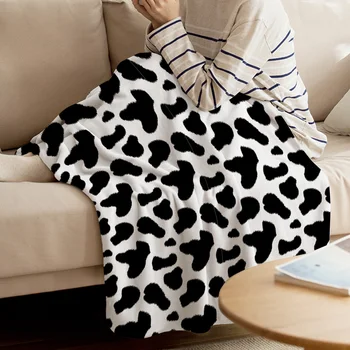 Фланелевое одеяло с рисунком коровы, Пушистые Мягкие Уютные Теплые одеяла для кровати, дивана, Плюшевого покрывала, шали, одеяла для домашнего пикника и путешествий