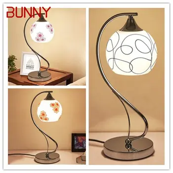 Современная настольная лампа BUNNY Простой дизайн, светодиодный стеклянный настольный светильник, Модный романтический декор для дома, гостиной, спальни