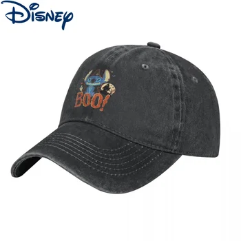 Ретро бейсболки Disney Stitch Halloween Boo, бейсболки Унисекс из потертого денима, выстиранная бейсболка Lilo Stitch, уличные летние кепки, шляпа
