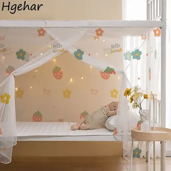Москитная сетка с цветочным принтом для студентов, занавеска для кровати в общежитии, Летняя сетка для защиты от насекомых, Бытовая сетка, палатка, навес для кемпинга Ins
