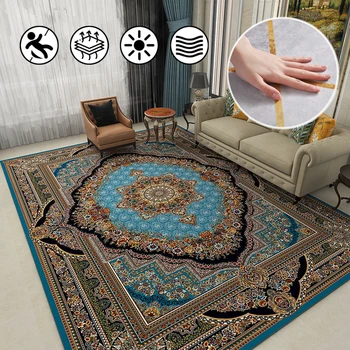 Ковры в персидском стиле в стиле ретро, роскошные ковры в европейском и американском стиле, ковер для гостиной, спальни, нескользящий коврик для украшения дома