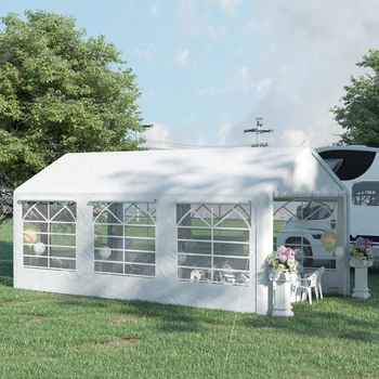 Палатка для вечеринок размером 10 х 20 дюймов, навес для беседки с 4 съемными боковыми стенками и 6 окнами