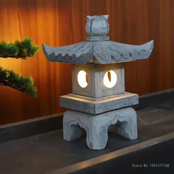 декоративные изделия лампа из японского искусственного камня во дворе украшения из искусственного мрамора красная глина японский садовый фонарь