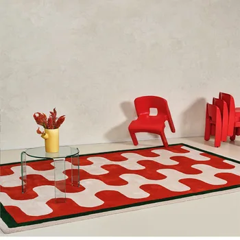 Чайный столик в гостиной, ковер в шахматном порядке, Современный Светлый Роскошный прикроватный коврик для спальни, домашний Искусственный Кашемировый коврик для пола.