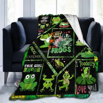 Просто Те, кто любит фланелевое флисовое одеяло Frog для дивана-кровати, ультра мягкие уютные теплые плюшевые одеяла из микрофибры