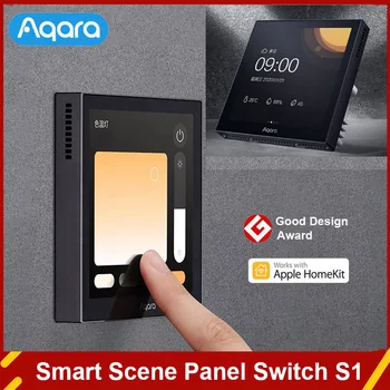 Aqara S1 Smart Scene Panel Switch S1 Приложение с Сенсорным экраном 3,95 дюйма Siri Voice Control Work HomeKit Приложение для Умного Дома