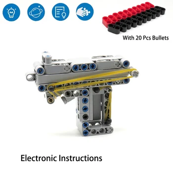 Креативный маленький пистолет непрерывного действия MOC Строительные блоки Высокотехнологичные детали Кирпичи Игрушки Сборка модели пистолета Совместима с LEGO