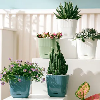 Растения с несколькими отверстиями, Цветочные горшки с лотками, Пластиковые кашпо, Горшки для комнатных растений, Сочный Современный декор для домашнего офиса