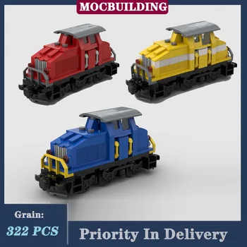 MOC Town Городской поезд 500 C Синяя модель в сборе, строительный блок, транспортное средство, детская коллекция игрушек, подарки